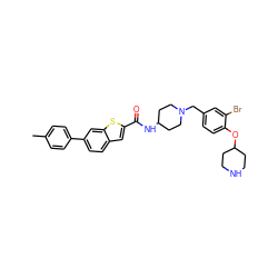 Cc1ccc(-c2ccc3cc(C(=O)NC4CCN(Cc5ccc(OC6CCNCC6)c(Br)c5)CC4)sc3c2)cc1 ZINC001772652963