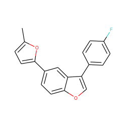 Cc1ccc(-c2ccc3occ(-c4ccc(F)cc4)c3c2)o1 ZINC000045286997