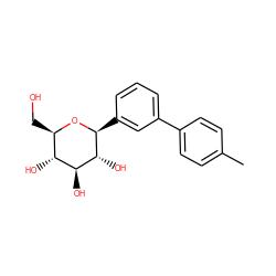 Cc1ccc(-c2cccc([C@@H]3O[C@H](CO)[C@@H](O)[C@H](O)[C@H]3O)c2)cc1 ZINC000003936414