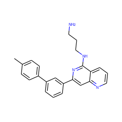 Cc1ccc(-c2cccc(-c3cc4ncccc4c(NCCCN)n3)c2)cc1 ZINC000013489163