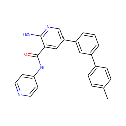 Cc1ccc(-c2cccc(-c3cnc(N)c(C(=O)Nc4ccncc4)c3)c2)cc1 ZINC000149984479