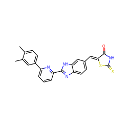 Cc1ccc(-c2cccc(-c3nc4ccc(/C=C5\SC(=S)NC5=O)cc4[nH]3)n2)cc1C ZINC000028570322