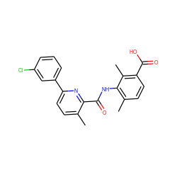 Cc1ccc(-c2cccc(Cl)c2)nc1C(=O)Nc1c(C)ccc(C(=O)O)c1C ZINC000653712768