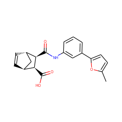 Cc1ccc(-c2cccc(NC(=O)[C@H]3[C@@H](C(=O)O)[C@H]4C=C[C@H]3C4)c2)o1 ZINC000100506951