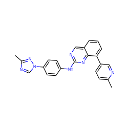 Cc1ccc(-c2cccc3cnc(Nc4ccc(-n5cnc(C)n5)cc4)nc23)cn1 ZINC000071316724