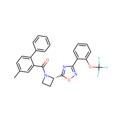 Cc1ccc(-c2ccccc2)c(C(=O)N2CC[C@H]2c2nc(-c3ccccc3OC(F)(F)F)no2)c1 ZINC000218063915