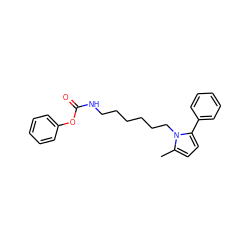 Cc1ccc(-c2ccccc2)n1CCCCCCNC(=O)Oc1ccccc1 ZINC000473122067