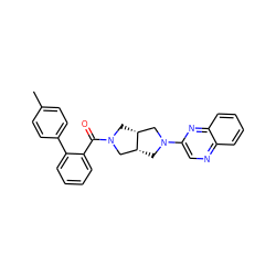 Cc1ccc(-c2ccccc2C(=O)N2C[C@@H]3CN(c4cnc5ccccc5n4)C[C@@H]3C2)cc1 ZINC000116825680