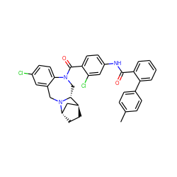 Cc1ccc(-c2ccccc2C(=O)Nc2ccc(C(=O)N3C[C@@H]4[C@H]5CC[C@@H](C5)N4Cc4cc(Cl)ccc43)c(Cl)c2)cc1 ZINC000100926716