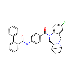 Cc1ccc(-c2ccccc2C(=O)Nc2ccc(C(=O)N3C[C@@H]4C5CCC(CC5)N4Cc4cc(Cl)ccc43)cc2)cc1 ZINC000026828796