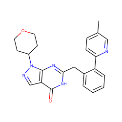 Cc1ccc(-c2ccccc2Cc2nc3c(cnn3C3CCOCC3)c(=O)[nH]2)nc1 ZINC000169699904