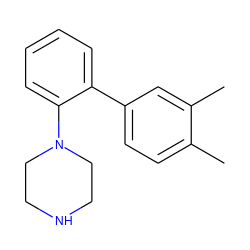 Cc1ccc(-c2ccccc2N2CCNCC2)cc1C ZINC000095554437