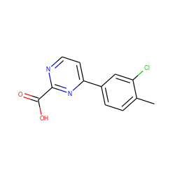 Cc1ccc(-c2ccnc(C(=O)O)n2)cc1Cl ZINC001772615341