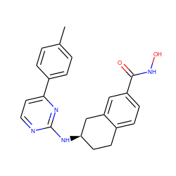 Cc1ccc(-c2ccnc(N[C@@H]3CCc4ccc(C(=O)NO)cc4C3)n2)cc1 ZINC000113845316