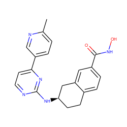 Cc1ccc(-c2ccnc(N[C@@H]3CCc4ccc(C(=O)NO)cc4C3)n2)cn1 ZINC000113852327