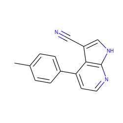 Cc1ccc(-c2ccnc3[nH]cc(C#N)c23)cc1 ZINC001239479814