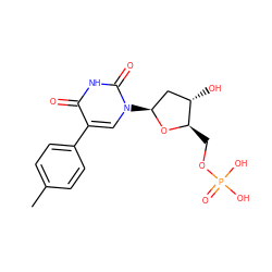 Cc1ccc(-c2cn([C@H]3C[C@H](O)[C@@H](COP(=O)(O)O)O3)c(=O)[nH]c2=O)cc1 ZINC000169320204