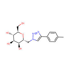 Cc1ccc(-c2cn(C[C@H]3O[C@H](CO)[C@@H](O)[C@H](O)[C@@H]3O)nn2)cc1 ZINC000073195835