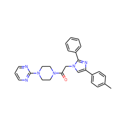 Cc1ccc(-c2cn(CC(=O)N3CCN(c4ncccn4)CC3)c(-c3ccccc3)n2)cc1 ZINC000096284533