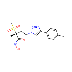 Cc1ccc(-c2cn(CC[C@](C)(C(=O)NO)S(C)(=O)=O)nn2)cc1 ZINC000095555071