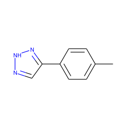 Cc1ccc(-c2cn[nH]n2)cc1 ZINC000013671868