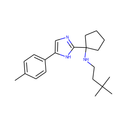 Cc1ccc(-c2cnc(C3(NCCC(C)(C)C)CCCC3)[nH]2)cc1 ZINC000473090163