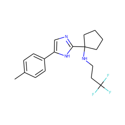 Cc1ccc(-c2cnc(C3(NCCC(F)(F)F)CCCC3)[nH]2)cc1 ZINC000473093466