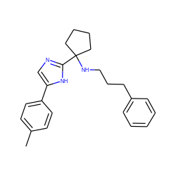 Cc1ccc(-c2cnc(C3(NCCCc4ccccc4)CCCC3)[nH]2)cc1 ZINC000473087948