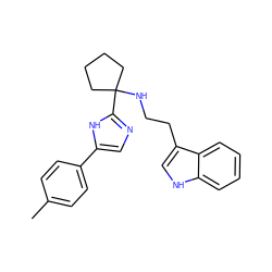 Cc1ccc(-c2cnc(C3(NCCc4c[nH]c5ccccc45)CCCC3)[nH]2)cc1 ZINC000473086973