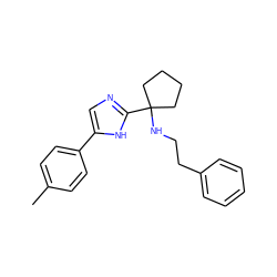 Cc1ccc(-c2cnc(C3(NCCc4ccccc4)CCCC3)[nH]2)cc1 ZINC000473089055