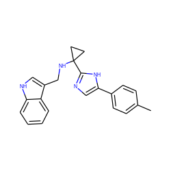 Cc1ccc(-c2cnc(C3(NCc4c[nH]c5ccccc45)CC3)[nH]2)cc1 ZINC000473096115