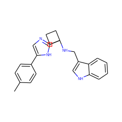 Cc1ccc(-c2cnc(C3(NCc4c[nH]c5ccccc45)CCC3)[nH]2)cc1 ZINC000473096132