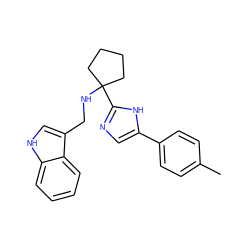 Cc1ccc(-c2cnc(C3(NCc4c[nH]c5ccccc45)CCCC3)[nH]2)cc1 ZINC000473094822