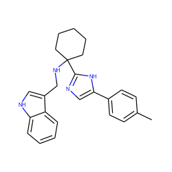 Cc1ccc(-c2cnc(C3(NCc4c[nH]c5ccccc45)CCCCC3)[nH]2)cc1 ZINC000473088084