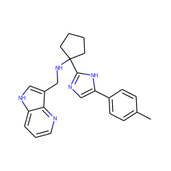 Cc1ccc(-c2cnc(C3(NCc4c[nH]c5cccnc45)CCCC3)[nH]2)cc1 ZINC000473093068