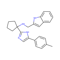 Cc1ccc(-c2cnc(C3(NCc4cc5ccccc5[nH]4)CCCC3)[nH]2)cc1 ZINC000473089856