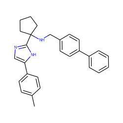 Cc1ccc(-c2cnc(C3(NCc4ccc(-c5ccccc5)cc4)CCCC3)[nH]2)cc1 ZINC000473093996