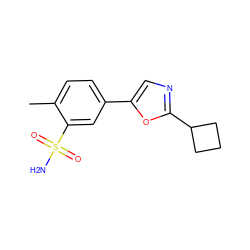 Cc1ccc(-c2cnc(C3CCC3)o2)cc1S(N)(=O)=O ZINC000473128455