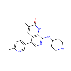 Cc1ccc(-c2cnc(NC3CCNCC3)c3[nH]c(=O)c(C)cc23)cn1 ZINC000473121229