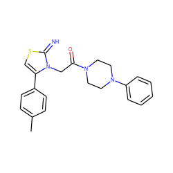 Cc1ccc(-c2csc(=N)n2CC(=O)N2CCN(c3ccccc3)CC2)cc1 ZINC000101703861