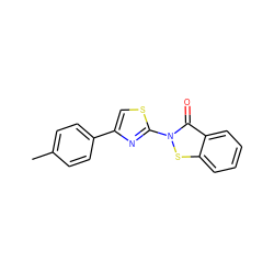 Cc1ccc(-c2csc(-n3sc4ccccc4c3=O)n2)cc1 ZINC000003206022