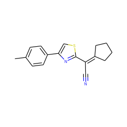 Cc1ccc(-c2csc(C(C#N)=C3CCCC3)n2)cc1 ZINC000000107210