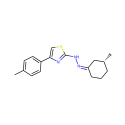 Cc1ccc(-c2csc(N/N=C3/CCC[C@@H](C)C3)n2)cc1 ZINC000064475156