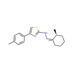 Cc1ccc(-c2csc(N/N=C3/CCCC[C@@H]3C)n2)cc1 ZINC000040424149