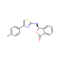 Cc1ccc(-c2csc(N[C@@H]3OC(=O)c4ccccc43)n2)cc1 ZINC000002479582