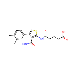 Cc1ccc(-c2csc(NC(=O)CCCC(=O)O)c2C(N)=O)cc1C ZINC000017074242