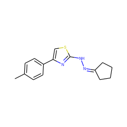 Cc1ccc(-c2csc(NN=C3CCCC3)n2)cc1 ZINC000028951694