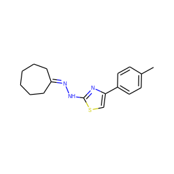 Cc1ccc(-c2csc(NN=C3CCCCCC3)n2)cc1 ZINC000064413860