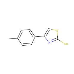 Cc1ccc(-c2csc(S)n2)cc1 ZINC000013111853