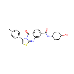 Cc1ccc(-c2csc3nc4cc(C(=O)NC5CCC(O)CC5)ccc4c(=O)n23)cc1 ZINC000013662309